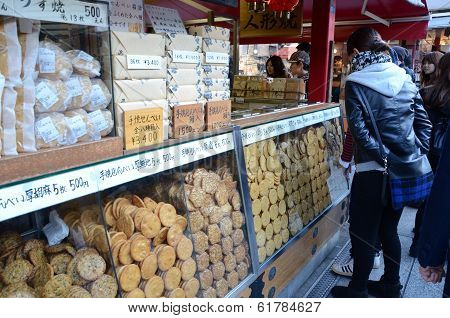 Tokyo, Japan - Nov 21 : Nakamise Shopping Street In Asakusa, Tokyo
