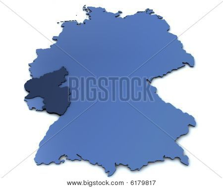 Mapa Německa - Rheinland Falc