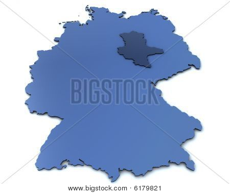 Mapa Německa - Sasko Anhaltsko