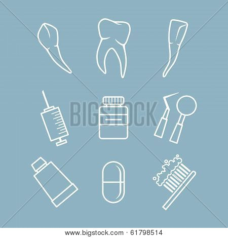 Dental icons set