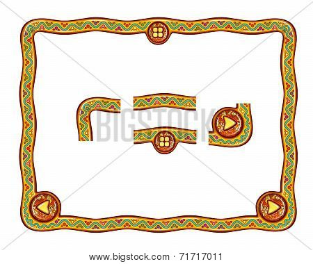 Vector frame with buttons (next, back, menu)