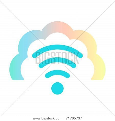 Wi-fi Icon In Colored Cloud