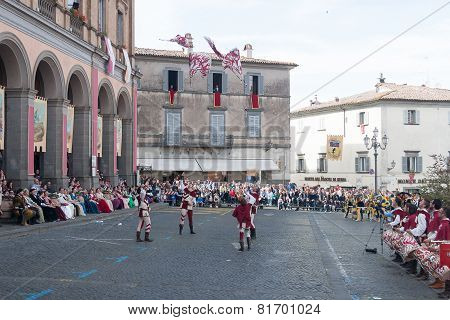 Acquapendente, ITALY - MAY 18, 2014: Festa dei Pugnaloni Festival in the City Center