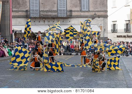 Acquapendente, ITALY - MAY 18, 2014: Festa dei Pugnaloni Festival in the City Center