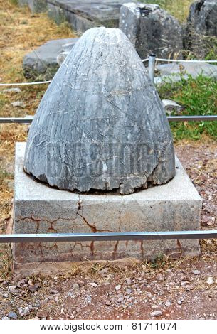 The View On Omphalos Or Baetylus, The Famous Religious Stone Artifact