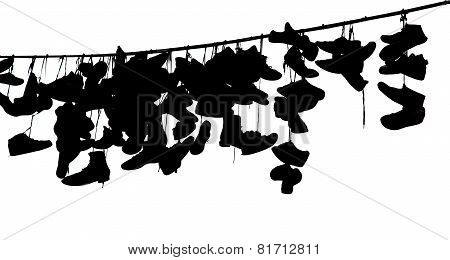 Shoes On Rope, Black And White