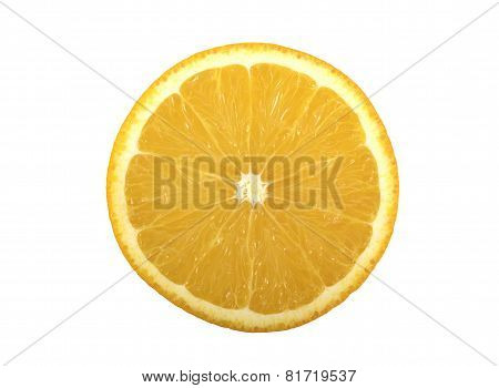 Orange Slice on White Background