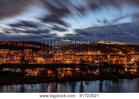 The lights of the night city