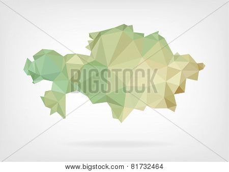 Low Poly map of Kazakhstan