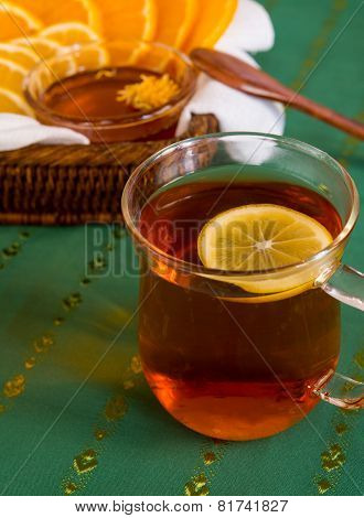 Cup of tea and citruses