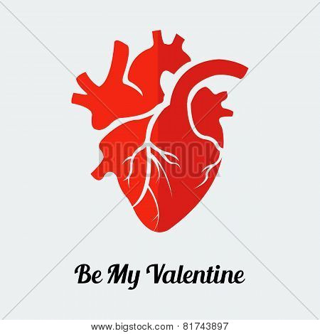 Vector be my valentine human heart