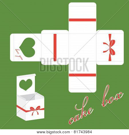 Vector valentines cake box