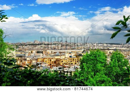 View Of Paris From The Hill Of Montmartre.paris.