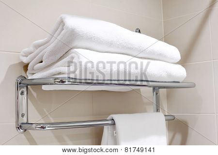 Clean White Towel On A Hanger