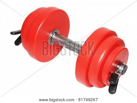 A Sporting Equipment - Single Red Dumbbells.