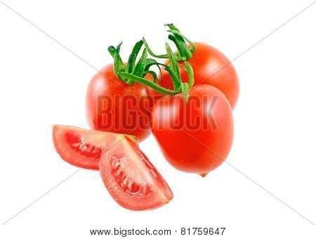 Lush Cutting Tomatoes . Isolated