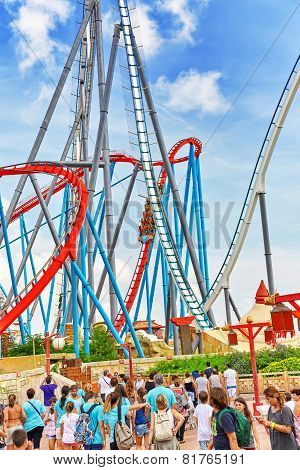 PORT-AVENTURA, SPAIN - SEPT, 06:Amusement park in Spain near Salou- Port Aventura.