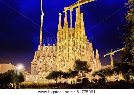 BARCELONA, SPAIN - SEPTEMBER 02: Sagrada Familia,beautiful and majestic  outdoor  view .