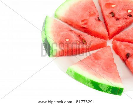 Slice Of Juicy Watermelon. Isolated