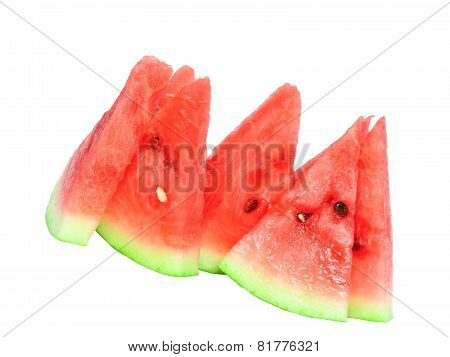 Slice Of Juicy Watermelon. Isolated