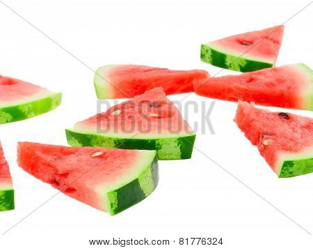 Slice Of Juicy Watermelon. Isolated