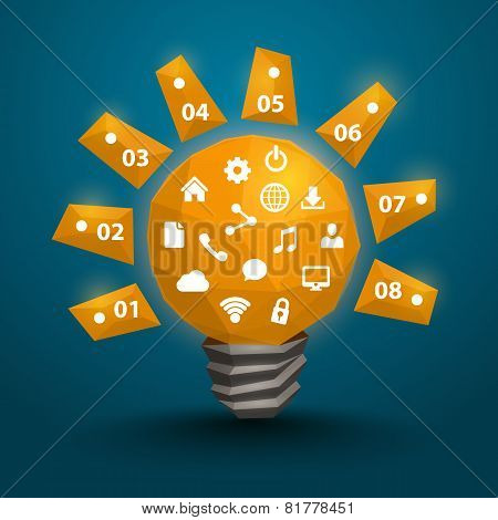 Lamp polygonal 3d idea