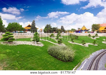 View Of The Chinese Park.