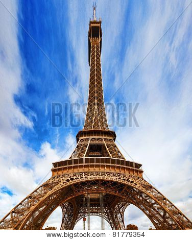 Eiffel Tower -view From The Champs De Mars.paris,france