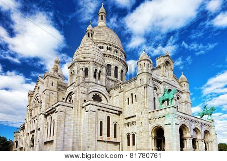 Sacre Coeur Cathedral On Montmartre , Paris