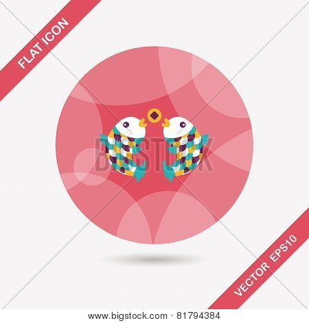 Chinese New Year Flat Icon With Long Shadow,eps10, Chinese Decoration Means 