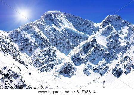 Beautiful View Of Mountains In The Elbrus Area.