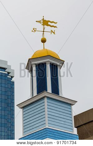 Blue And Yellow Cupola With Windvane
