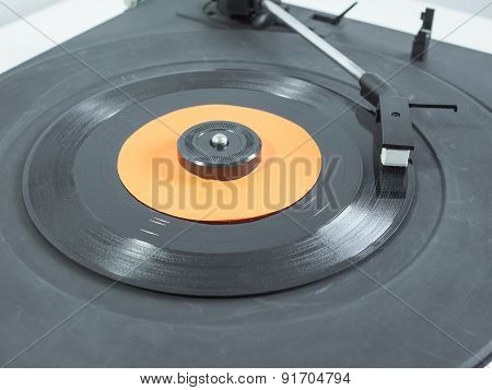 Vinyl Record On Turntable