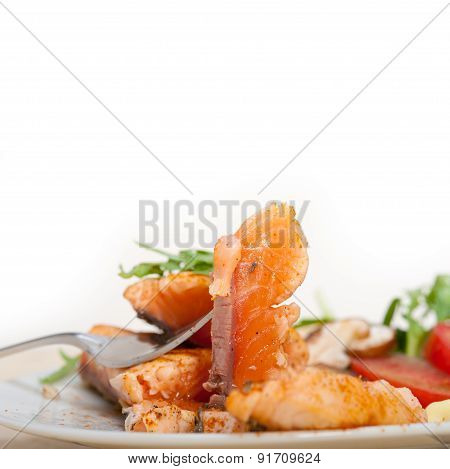 Grilled Samon Filet With Vegetables Salad