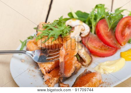 Grilled Samon Filet With Vegetables Salad