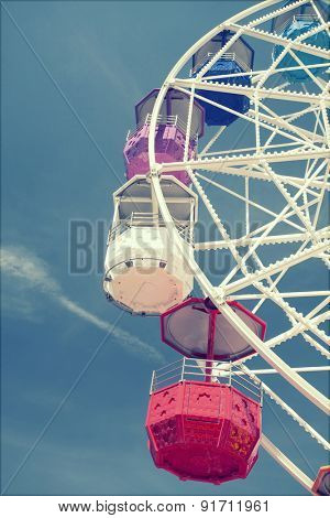 BARCELONA, SPAIN - MAY 2, 2015: Ferrish-wheel in the Amusement Park on Mount Tibidabo in Barcelona, Catalonia, Spain