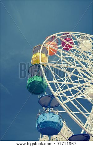 BARCELONA, SPAIN - MAY 2, 2015: Ferrish-wheel in the Amusement Park on Mount Tibidabo in Barcelona, Catalonia, Spain