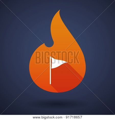 Flame Icon With A Golf Flag