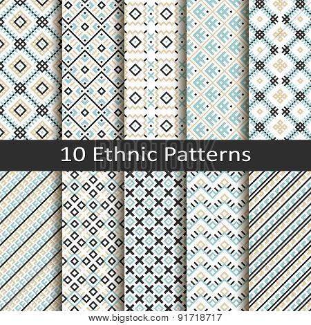set of ten ethnic patterns