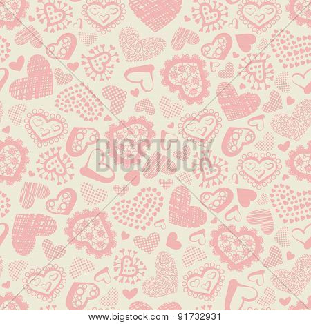 Seamless Pattern With Hearts