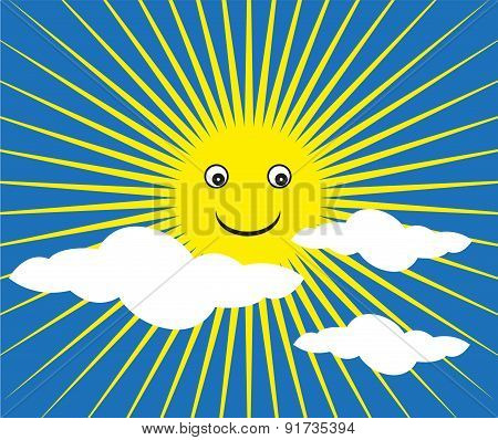 Sun in the sky background