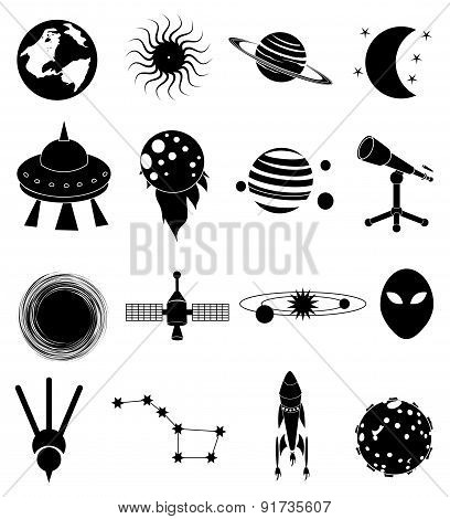Space icons set