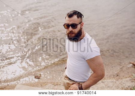 Bearded Man On Thebeach