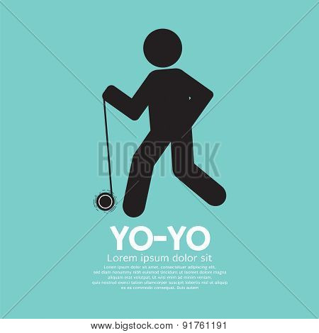 Black Graphic Symbol Yoyo Player.