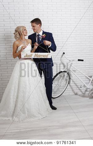 The Bride And Groom On The Wedding Day.