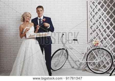 The Bride And Groom And The Bike