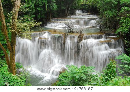 Huay Mae Kamin Waterfall in Khuean Srinagarindra National Park, Kanchanaburi province, Thailand