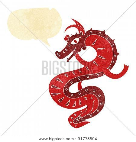 saxon dragon cartoon with speech bubble