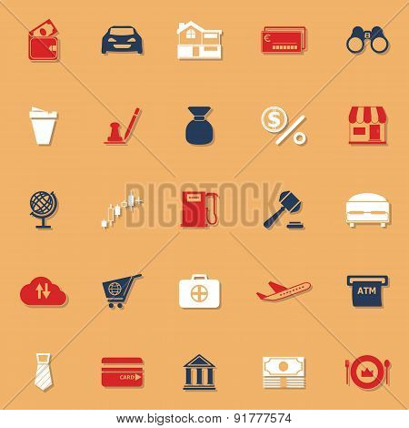 E Wallet Classic Color Icons With Shadow