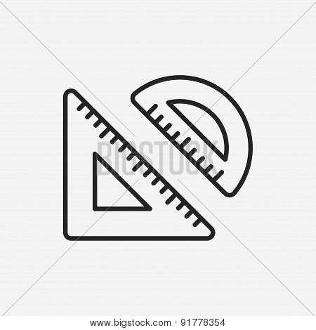 Triangle Ruler Line Icon